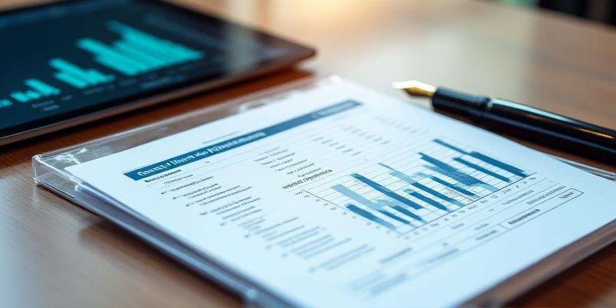 A professional desk with legal documents and a digital tablet showing financial data